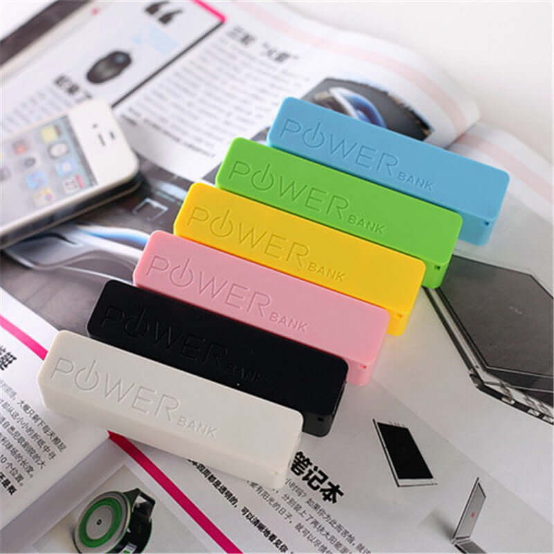 Colorful Mobile Power Bank Set - Portable Mini Power Bank | 2600mA, Compact Size in 7 vibrant colors, ideal for gifting or personal use.